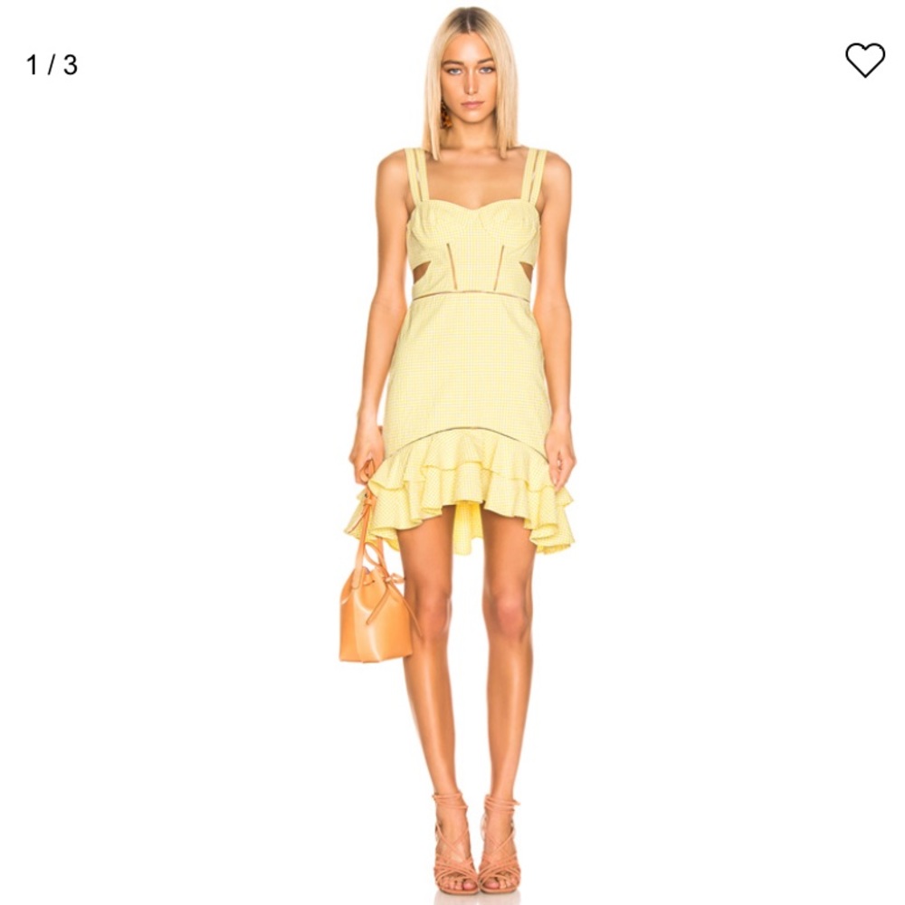 JONATHAN SIMKHAI Seersucker Gingham Cutout Dress
